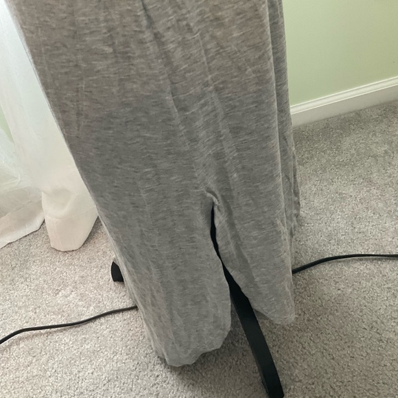 Burgundy Apparel - Grey Maxi Dress with Side Slit and Pockets - Picture 5 of 9